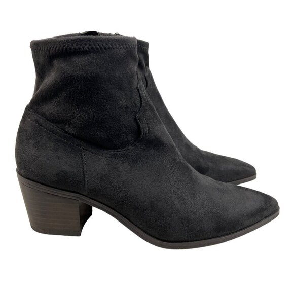 Franco Sarto Women's Black Leather Shaneen Peat Pointed Toe Ankle Booties Sz 8 - Picture 4 of 14